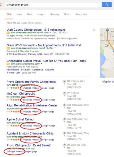 google chiropractor provo
