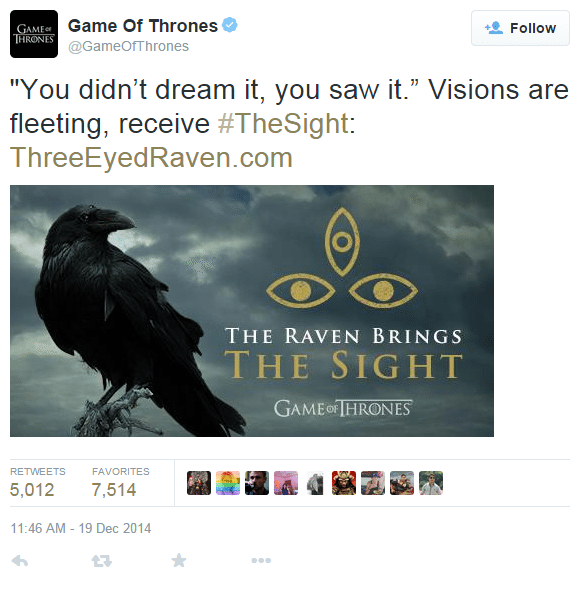 Game of Thrones Tweet