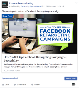 Facebook Boost Button