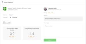 reviews dashboard