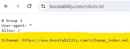 website sitemap robots.txt