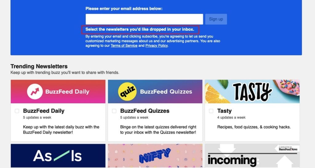 Buzzfeed search bar