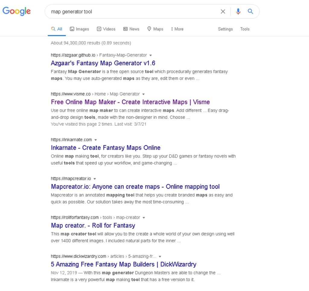 map generator tool SERP