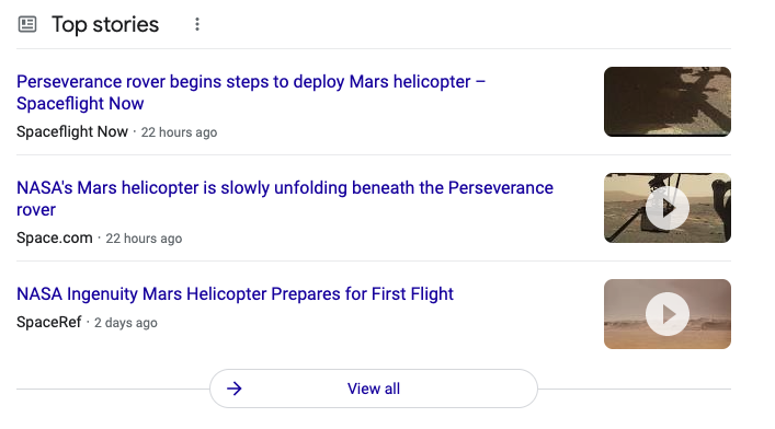video news search results