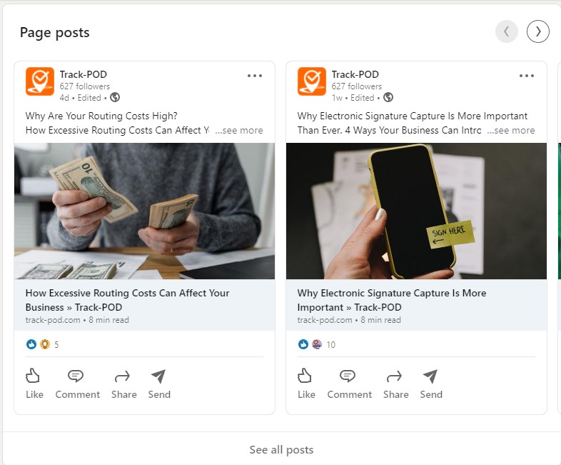 Page posts from Track-POD
