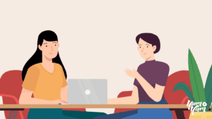 Two people communicating about what they find online.