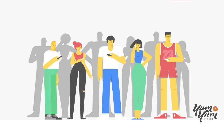 group of people all on their cell phone devices