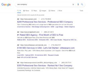 SEO company SERP