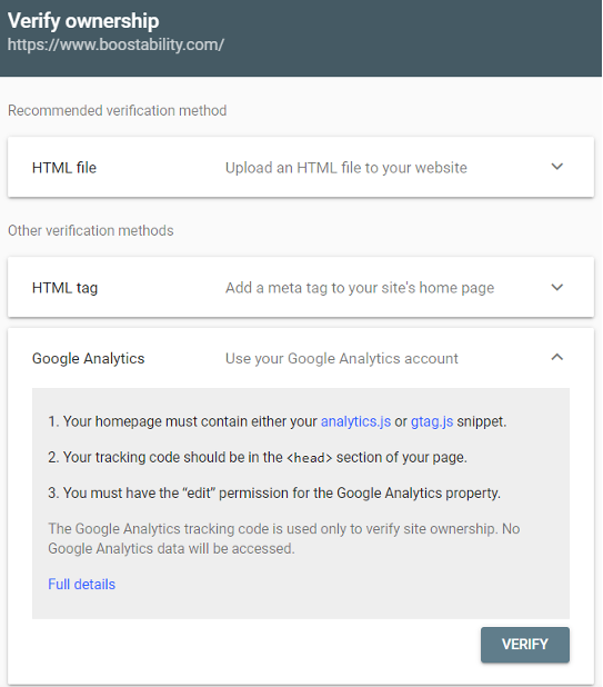 Google Search Console setup