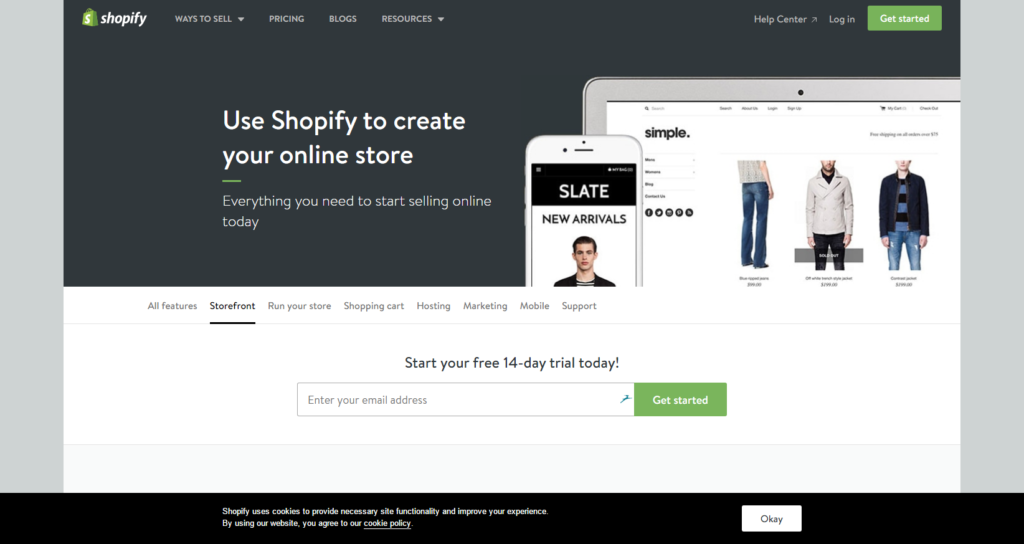 Shopify’s online store creator