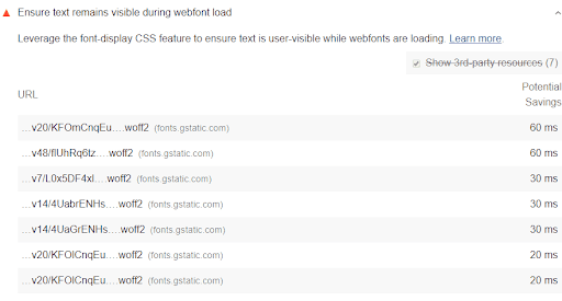 font size metrics